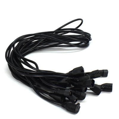 (Lot of 10) 6ft Black AC Power Cord 10A/250V Cable 5-15R to C13 Monitor/PC Exten