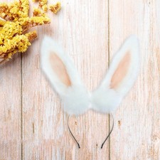 Plush Bunny Ears Headband Headpiece Cosplay Prop Adorable for Women Girls Hair