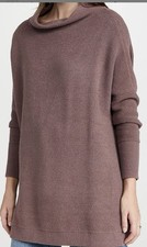 free people ottoman slouchy tunic Sweater Sz XS Brown Boho Cowl Neck