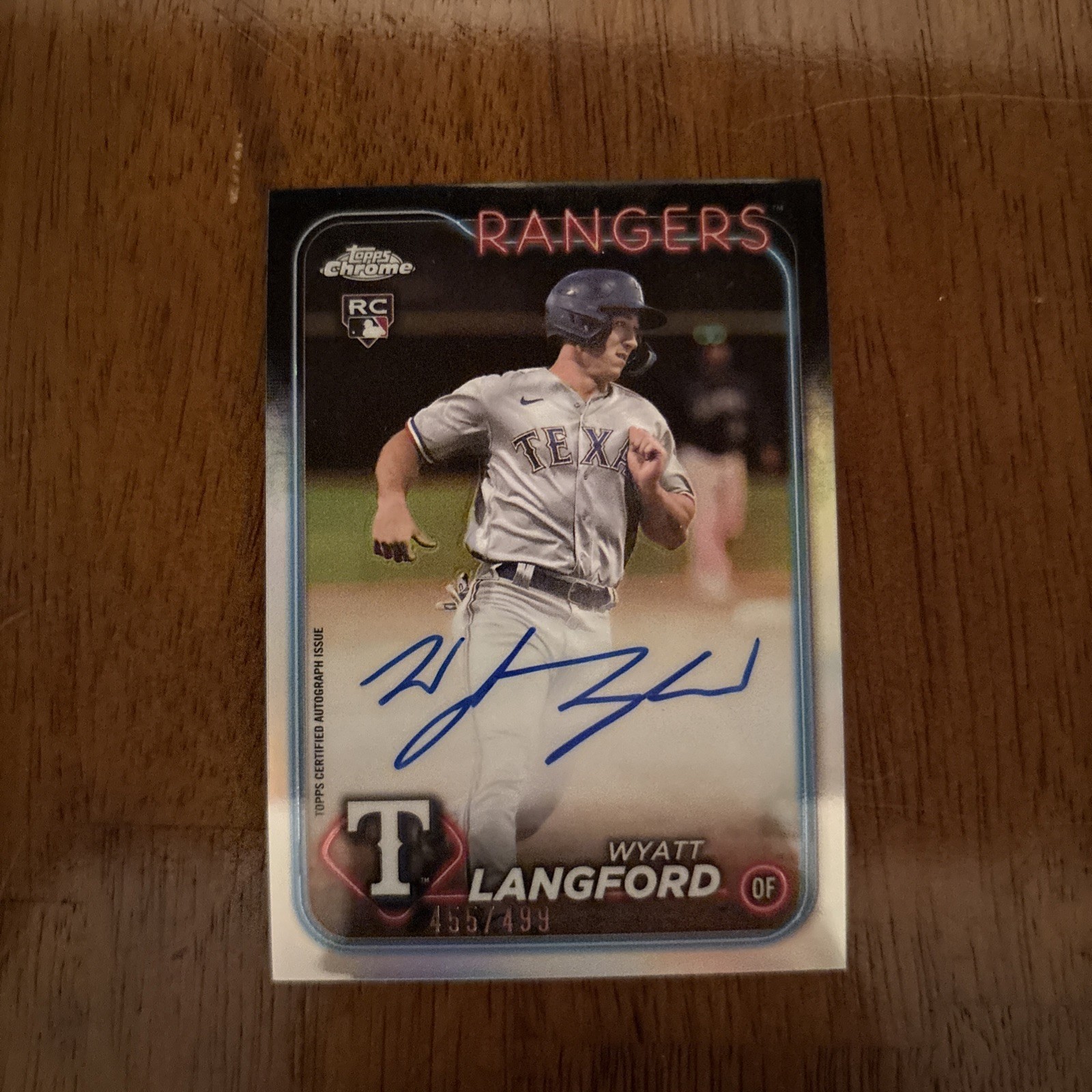 2024 Topps Chrome - Rookie Autographs Wyatt Langford #RA-WL Refractor /499 (AU,