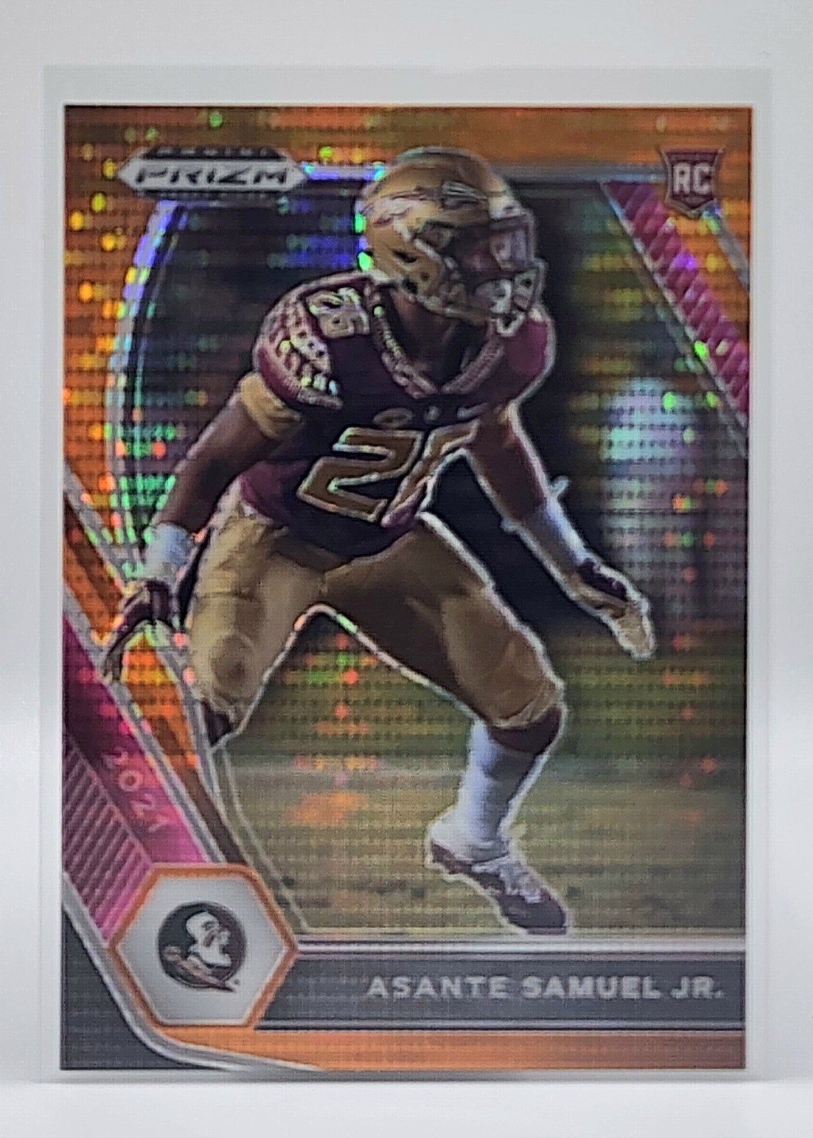 Asante Samuel Jr. Panini Prizm Draft Picks #111 Orange Pulsar