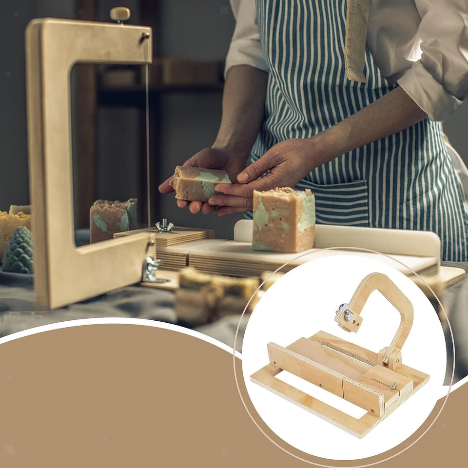 Wooden Soap Cutter Adjustable Restaurant Baking Use Wire Slicer Cutting Tool - image 3 of 4