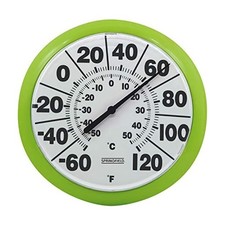 Springfield Indoor Outdoor Big and Bold Dial Thermometer, 8 inches, Green