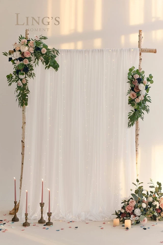 Ling's Moment Wrinkle-Free Wedding Backdrop Curtains 2 Panels 5ft x 10ft 50% - Image 4 of 4