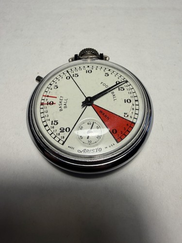 Vintage Football Basketball Sports Wind Up Stopwatches ARISTO & PASTOR Running