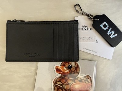 NWT COACH X STAR WARS DARTH VADER BLACK/MULTI LEATHER ZIP CARD