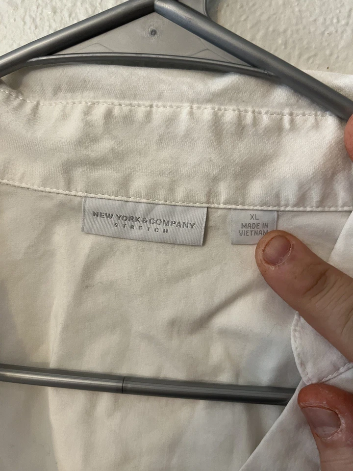 Camisa Blanca New York And Company Talla XL Informal de Negocios, Manga Larga Foto 2 de 4