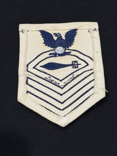 Pre WW2 US Navy Rate Torpedoman CPO Chief Petty Officer White Twill Badge - Picture 4 of 23