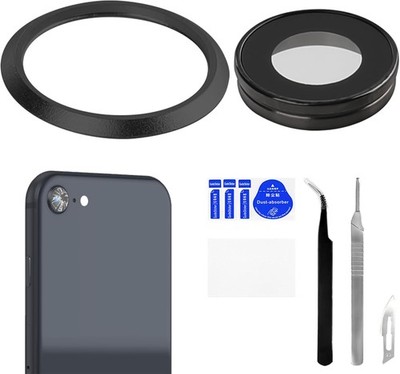 For iPhone SE3 Camera Lens Glass with Frame Replacement Rear Camera Back Camera