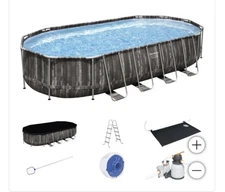 Bestway Power Steel 22’ x 12’ x 48’’ Above Ground Oval Pool Set-See Description
