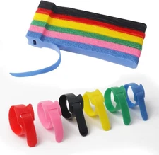 120PCS Reusable Cable Ties Straps 6-Color Hook & Loop Cord Organizer Wire Manage