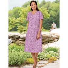 Fresh Florals Cotton Knit A-Line Midi Dress