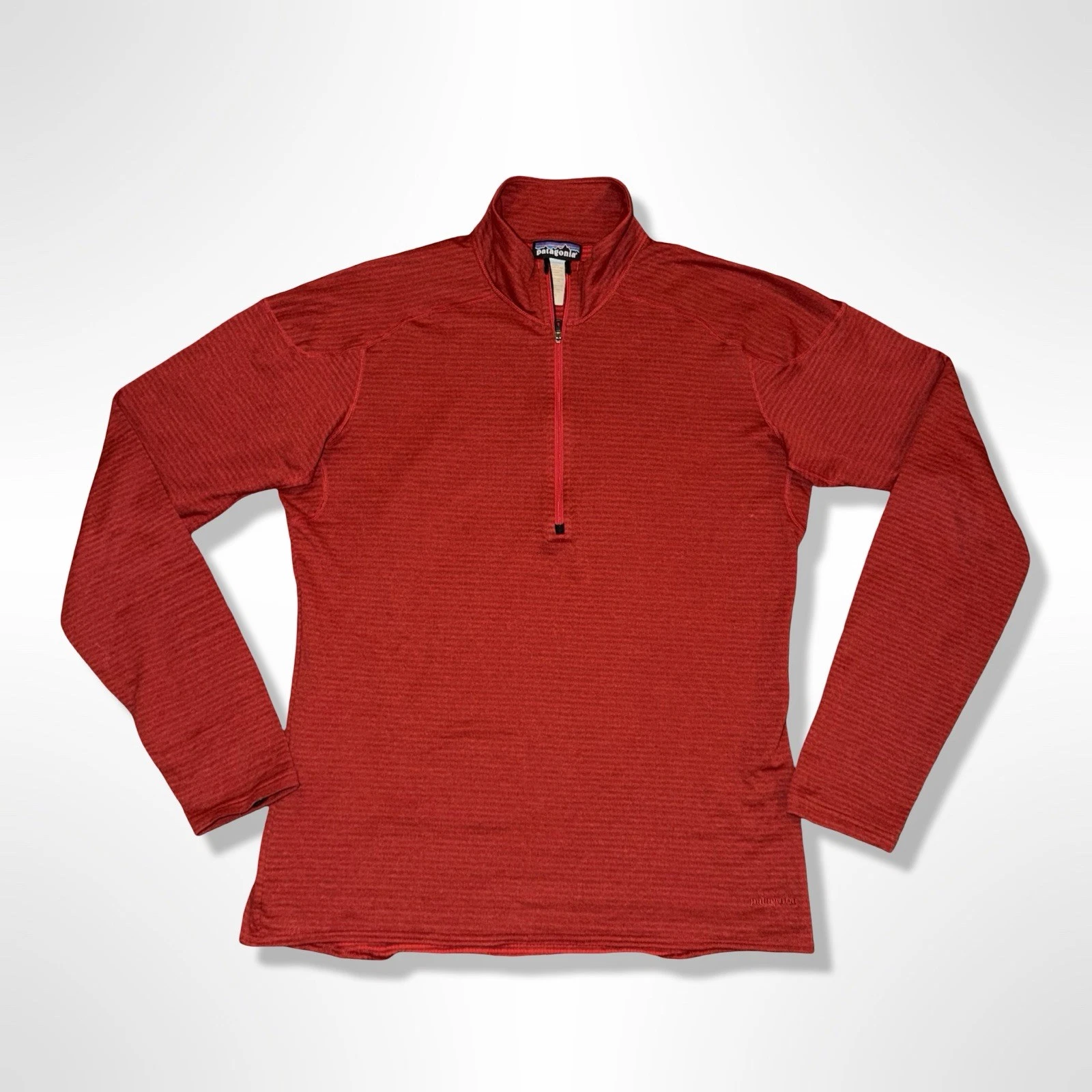 Patagonia Thermal Fleece Pullover Sz L Red Capilene 4 Expedition Wt 1/2 Zip Neck
