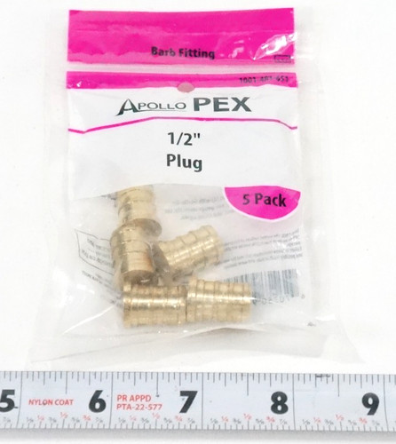 5pcs LOT 1/2 Pex Crimp Plug Fitting Brass