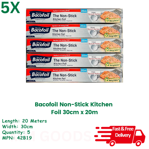 Bacofoil Non-Stick Kitchen Foil 30cm x 20m - Ideal for Baking, Roasting - Image 5