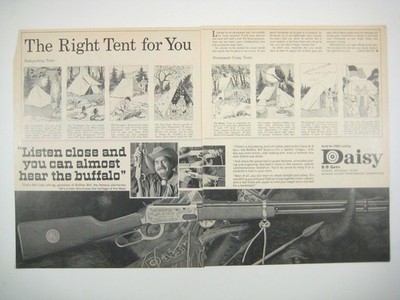 Daisy BB Guns Buffalo Bill Scout Ad 2 Page Listen Close And Hear Buffalo 1970