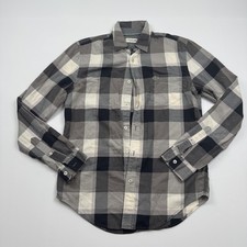 Lacoste Shirt Mens Small Gray Black White Plaid Long Sleeve Regular Fit Cotton