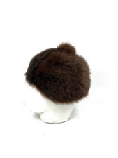 1950s Vintage Real Mink Fur Pillbox Hat Soft Lustrous Fu