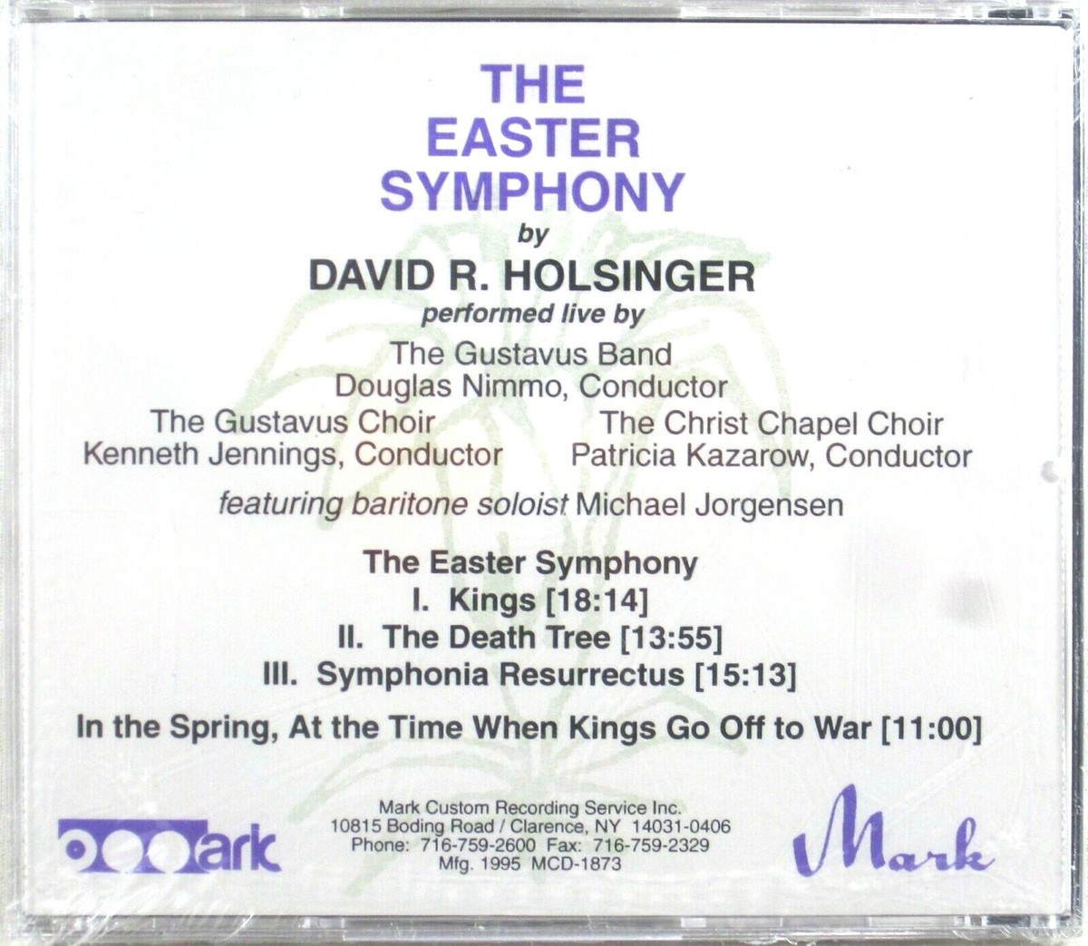 SEALED CD MARK David Holsinger EASTER SYMPHONY Gustavus Band NIMMO