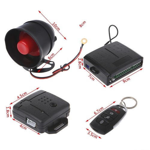 Car Central Alarm Burglar Protection System 2 Remote Control Keyless Entry Siren - Picture 2 of 9