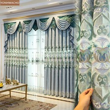 luxury living room chenille embroidery thick cloth curtain valance panel C161