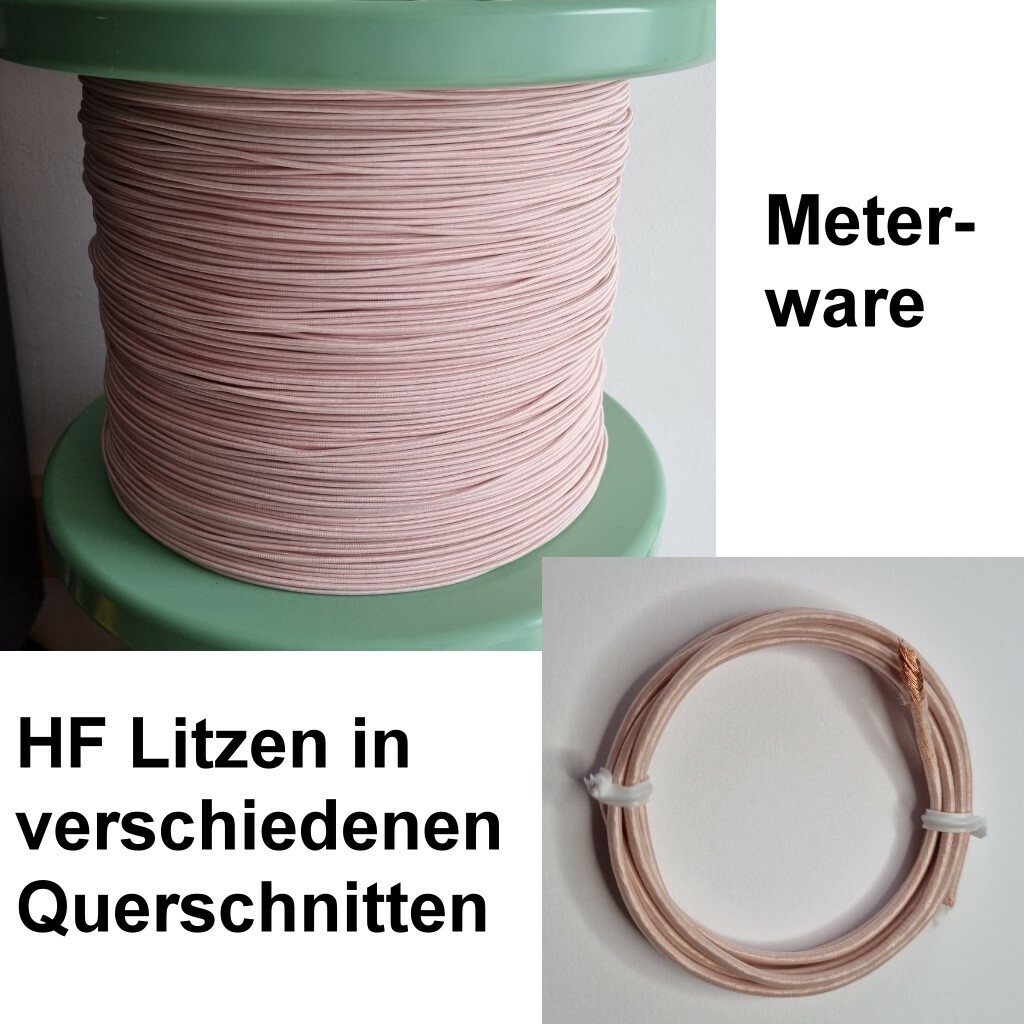 Cordón HF en diferentes secciones transversales por metro litz wire, fil de litz