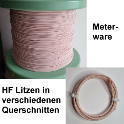 HF Litze in verschiedenen Querschnitten als Meterware litz wire, fil de litz