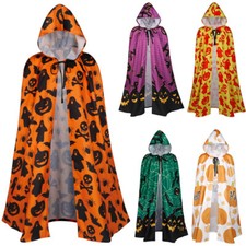 Women Pumpkin Cape Cloak Uniform Halloween Cosplay Costume 5 Colors One Size