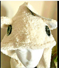 Ladies Girls Animal Cream Fluffy Soft All In One Hat Scarf Gloves **2 FOR £10**