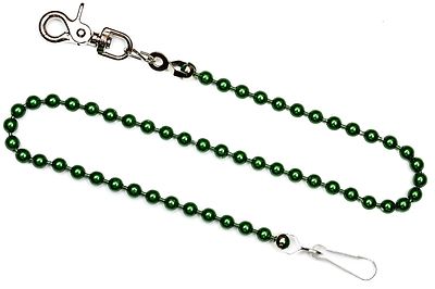 Green Ball Chain Key Chain Or Wallet Chain Punk Style With Metal Clasp