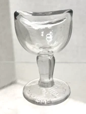 Antique Glass Eye Wash Cup Cobalt Optical Medical John Bull Dated 1917 2 3/4"