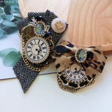 Jewelry Flowers Lapel Pins Tassel Chain Brooches Bow Fabric Jewelry Pin Women
