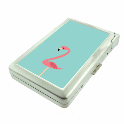 Flamingo Em3 Cigarette Case with Built in Lighter Metal Wallet