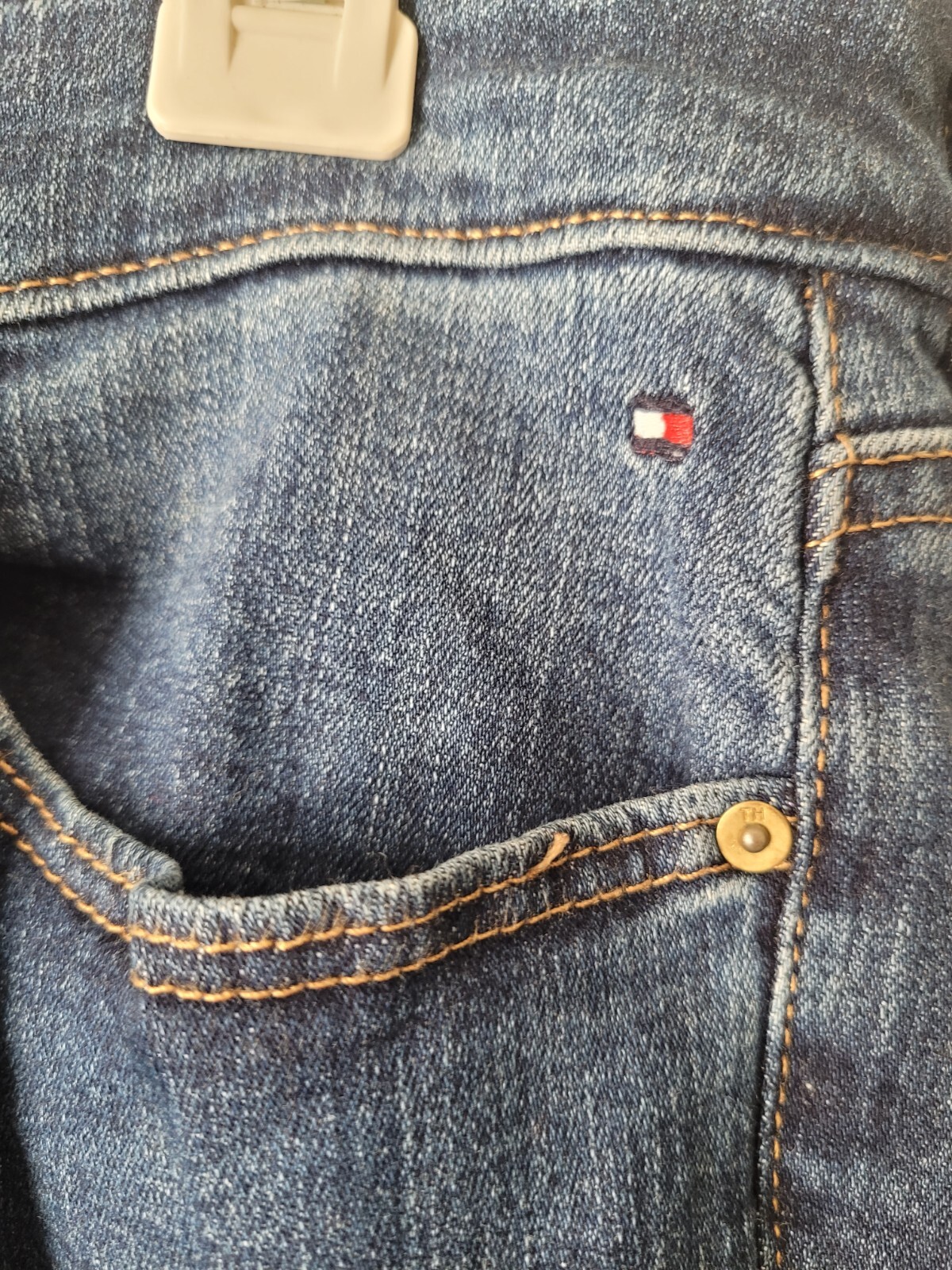 Tommy Hilfiger Basic Solid Dark Blue Straight Jea… - image 8