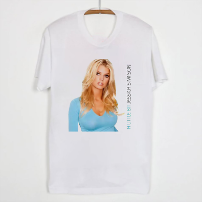 #ad Jessica Simpson Poster Short Sleeve White Gift For Fan All Size T Shirt AL610 $20.89
