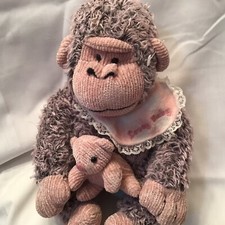 Monkey Plush Stuffed Animal Lovey Soft Toy Rich Brand Holding Bear