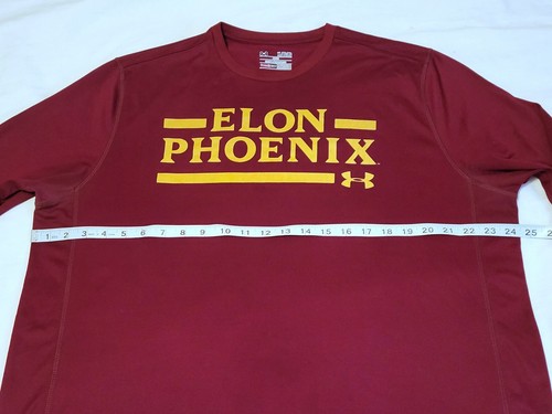 TEAM ISSUED Elon Phoenix Under Armour HeatGear long sleeve shirt Men's XL Loose - Picture 2 of 6