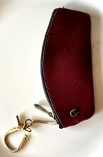 Vintage 60s 70s ETIENNE AIGNER Small Leather Key Wallet Fob Coin Purse Keychain