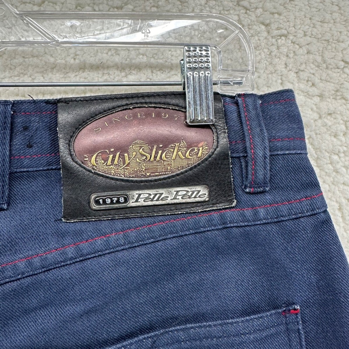 Pelle Pelle City Slicker 34 Navy Denim Blue Jeans Loose Fit Grunge 