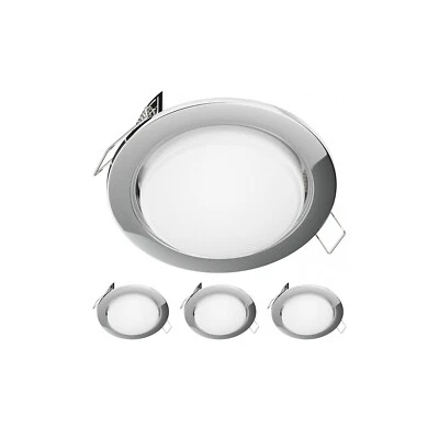 4x plafón empotrable ZOBE cromo brillo redondo 107mm Ø 1x GX53 máx. 25W - Imagen 1 de 4