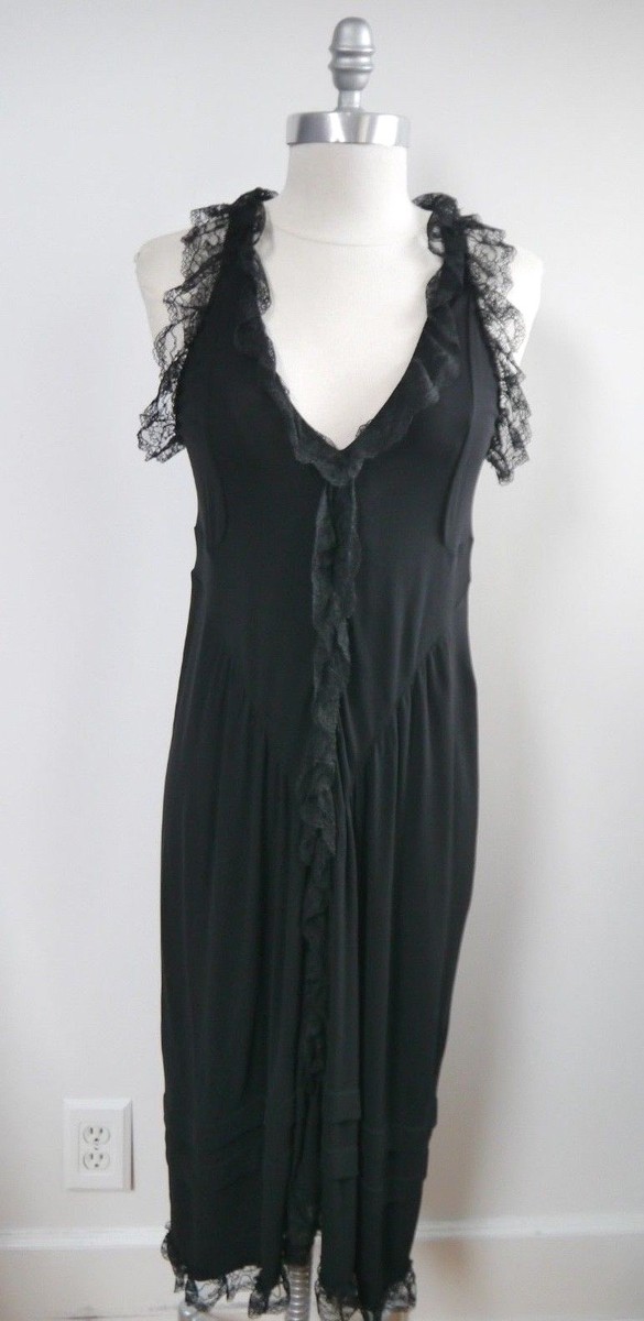 NEW BALENCIAGA black ruched sleeveless dress with lace trim detailing Euro 38 NEW BALENCIAGA black ruched sleeveless dress with lace trim detailing Euro 38