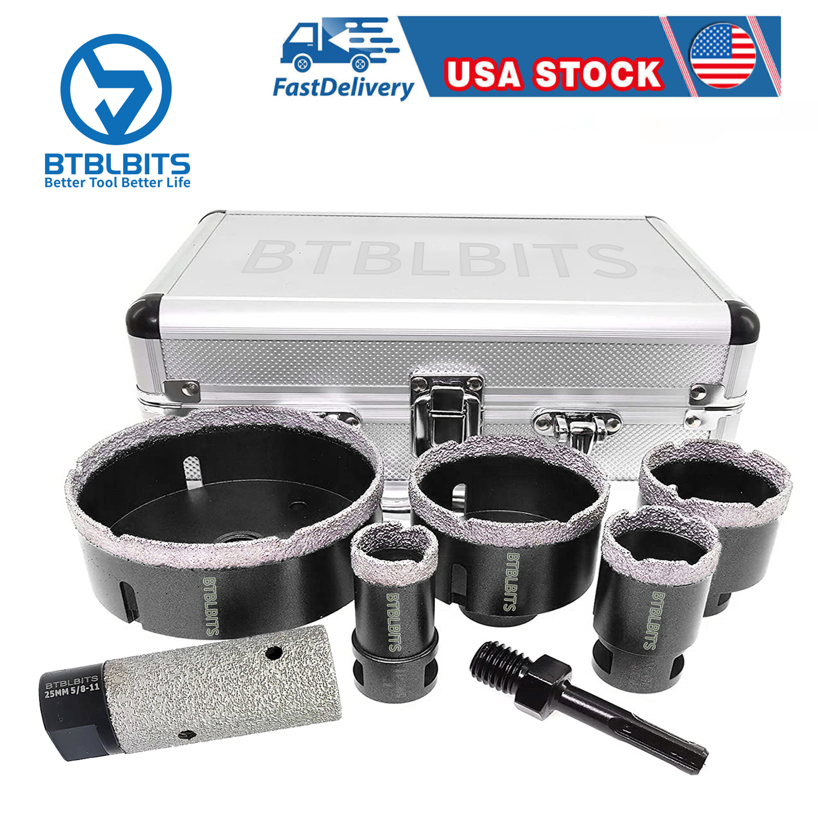 Diamond Hole Saw Kit Core Drill Bit Set for Porcelain Tile M