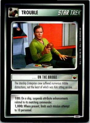 Star Trek The Trouble With Tribbles CCG Common Card #140C On The Bridge 