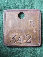 Old Bilsthorpe Colliery, (Nottinghamshire) Coal Mine Workers Check Token No 342