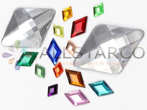 Gemas de acrílico de diamante de espalda plana de 10x7 mm azul zafiro ligero .LS - 100 piezas - Imagen 3 de 3