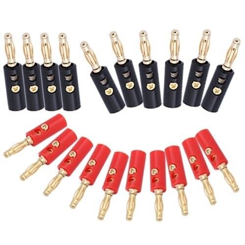 Black & Red Banana Screw Speaker Audio Cable Wire Plugs Connector 10Pcs/set 4Mm