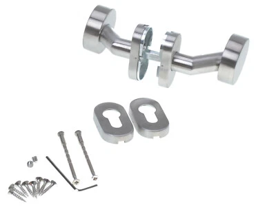 Aqbau® Set 2x Türknauf Edelstahl Zylinderform Türknopf Knauf Rosette PZ