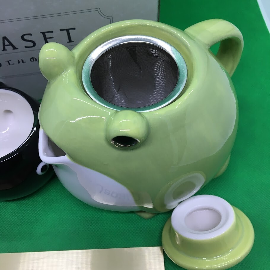 Frog Tadpole Tea Pot Coffee Cup 3 Set Original Box Teapot Teaset