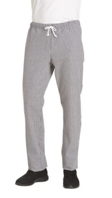 W12/6940 Kochhose Bäckerhose Schlupfhose Leiber Rundumgummizug Kordel pepita