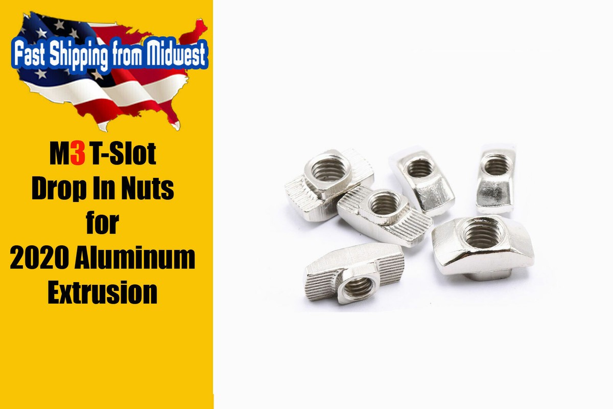 DYWISHKEY 180 Pcs T-Slot Nut Assortment Kit - M3 M4 M5 Hammer Head For 2020 Aluminum Profile